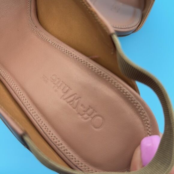 NEW-OFF-WHITE -Allenframe Slim Heel- Tan/Gold- Size 41 - Picture 10 of 15